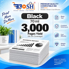 KOSH T664 Refill Ink Compatible for Epson L130, L310, L361, L380, L405, L565, L365, L485, L220, L360, L130, L130 and L380 Printers (4, Black Pack of 4)