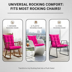 DADDY COOL Multipurpose Extra Long Rocking Chair Cushion for Outdoor and Indoor/Chair pad for Home & Office Chair Filling 18 x 50 Inch Pack of 1 Dark Green (Only Cushion)