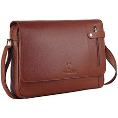 WildHorn Genuine Leather Laptop Messenger Bag for Men | Stylish Office Bag with a Padded Laptop Compartment & Adjustable Strap | Designed to Fit Laptops up to 14 Inches | Backed by a 1-Year Warranty