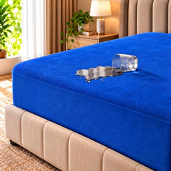 Trance Home Linen Premium 220 GSM+ 72"x36" Single Bed Size Cotton Terry Waterproof Mattress Protector | Elasticated Fitted Non-Toxic Bed Protector | Single Bed Mattresses Cover 72x36 inch, Brown