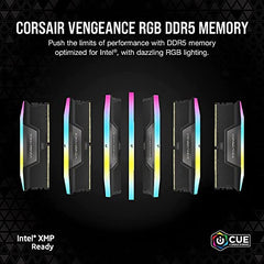 CORSAIR Vengeance RGB DDR5 RAM 32GB (2x16GB) 6400MHz CL36 Intel XMP iCUE Compatible Computer Memory - White (CMH32GX5M2B6400C36W)