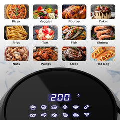 Faber 4L 1350W Digital Air Fryer | Fry, Bake, Roast | 85% Less Oil, 200°C Swirl Heating Technology |10-Preset Menu|Touch Control Interface| Auto Shut-Off |2 Yrs Comprehensive Warranty|Black