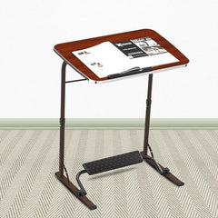 TABLE MAGIC- BADE Multipurpose Laptop Table Mat Finish - Adjustable, Foldable, Portable, Engineered Wood Top with Footrest, Top Size 60 * 45cm (X-Large, Midnight Black)