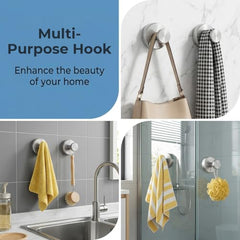 HASTHIP® 8 Pack Stainless Steel Adhesive Wall Hanger Self Adhesive Hooks | Waterproof Heavy Duty Sticky Wall Hooks for Hanging Bathroom Kitchen Robe Coat Towel Kitchen Utensils, Narrow Hook