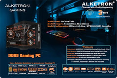 ALKETRON Icecube T100 - Gaming Desktop pc - AMD Ryzen 5(5500) with RTX3060(12GB) Dedicated Graphics; 32GB RAM; 1TB SSD (Ready to use DDR4 CPU Tower Box Piece - Professional Edition)