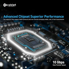 Cablet M.2 NVMe/NGFF SSD Enclosure USB 3.1 Gen2 10Gbps for 2242/2260/2280 M-Key/M+B Key PCIe SSD, Supports Dual Protocol NVMe and NGFF SSD, UASP Max 2TB, Aluminium Case