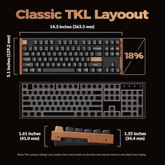 Keychron K8 HE TKL Wireless Bluetooth 2.4G Wired Triple Mode Hot Swappable Hall Effect Keyboard with QMK VIA Aluminum+Wood Frame Rapid Trigger for Mac Windows Linux-White