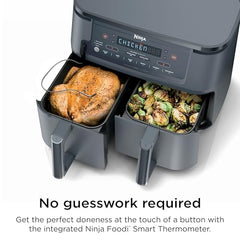 Ninja Foodi Dual Zone Air Fryer AF300IN| 7.6L Dual Drawer Air Fryer| Max Crisp 240°C| 6 Cooking Functions – Air Fry, Roast, Bake, Reheat & Dehydrate| Variable Airflow 1200–2600 RPM|PTFE/PFOA/PFASFree