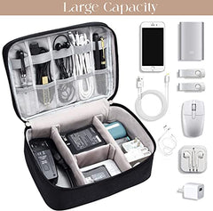 House of Quirk Electronics Accessories Organizer Bag, Universal Carry Travel Gadget Bag for Cables, Plug and More, Perfect Size Fits for Pad Phone Charger Hard Disk (Sky Blue)