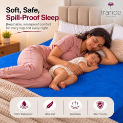 Trance Home Linen Premium 220 GSM+ 72"x36" Single Bed Size Cotton Terry Waterproof Mattress Protector | Elasticated Fitted Non-Toxic Bed Protector | Single Bed Mattresses Cover 72x36 inch, Brown