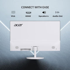 Acer SA222Q 21.5 Inch Full HD IPS Ultra Slim (7.2mm Thick) Backlight LED LCD Monitor I Zero Frame I 100Hz Refresh I 1 MS VRB I AMD Free Sync I 1xHDMI 1xVGA I Eye Care Features I Tilt Option I White