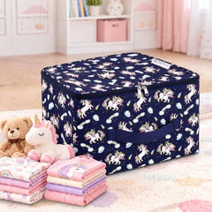 Storite 2 Pack Nylon Wardrobe Bag Underbed Cloth Storage Organizer | Moisture Proof Storage Bag, Storage box for Clothes Saree Bags, Zippered Closure & Handle - Magenta,37x34x23 cm