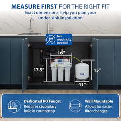 Apec Water 100 LPH Commercial RO+UV Water Purifier System With Double Pump Purification Stainless Steel, With TDS Adjuster BLUE 100L