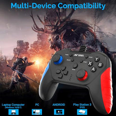 Ant Esports GP115 Wired Gamepad for PC,Laptop,PS3,Android TV &Media Box|USB Gaming Controller with Turbo Function|XInput DInput Support|Dual Analog Sticks|Plug & Play|Steam Compatible|Gamepad-Black