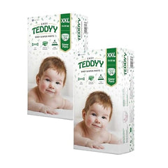TEDDYY Easy Baby M Size Diaper Tape Style |126 Count (Medium) | 6-11 kgs (Pack of 2) | Quick Absorbency | Extra Super Soft | Anti - Bacterial | Wetness Indicator with Adjustable Grip Tapes