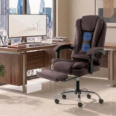 Casa Haus Italia Premium Leatherette Office Chair for Work | Boss Chair, Ergonomic Executive, Luxurious Cushioned Arms & Seat, 2 Point Back Massager, Heavy Duty Metal Base (Burgundy)