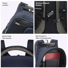 HARISSONS Vervo 40L Waterproof Laptop Backpack for Men & Women | Fits 15.6" Laptop with Sternum Strap, Quick Access Pocket, Detachable Key Holder, Organized Compartments & Raincover (Grey)