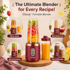 Juicer for Home ^ Lacossi Juicer Mixer Grinder with 1500mAh Battery, 6 Blades 3Gears Fast Blending, 2-Jar Capacity (400ml*2) | 40 Watts Bullet Rechargeable Portable Personal Juicer