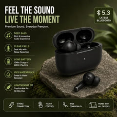 JensiKidz TWS Bluetooth 5.4 Earbuds with ANC Black