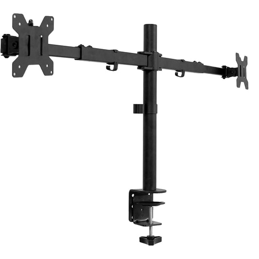 Gadget Wagon Two Monitor 13-27 inches Desk Clamp Arm - Height Adjustable Mount, Swivel & Tilt (2 Monitor Clamp Type)