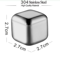 SYGA Stainless Steel Whiskey Stones Ice Cubes Reusable for Whiskey, Vodka, Liqueurs, Wine, Beverage Juice or Soda, Pack of 2