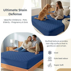 Ayka 100% Waterproof King Size 78x72 inch Cotton Quilted Mattress Protector Breathable Hypoallergenic Noiseless Ultra Soft Elastic Fitted Bed Protector Mattress/Bed Cover (Grey, King (78 * 72”))