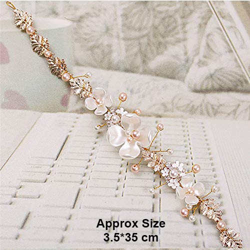 SYGA Party Bridal Bridesmaid Flower Girl Double Faux Pearl Diamond Tiara