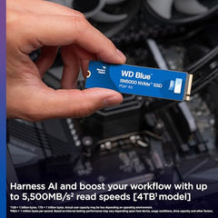 Western Digital WD Blue SN5000 NVMe 500GB, Upto 5000MB/s R, 5Y Warranty, PCIe Gen 4 NVMe M.2 (2280), Gaming Storage, Internal Solid State Drive (SSD) (WDS500G4B0E)