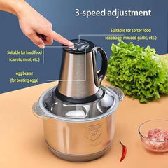 Zerastia Electric Chopper 2L Stainless Steel | Heavy Duty Meat Grinder, Vegetable Chopper & Food Processor | Multipurpose Mixer Grinder Machine for Kitchen