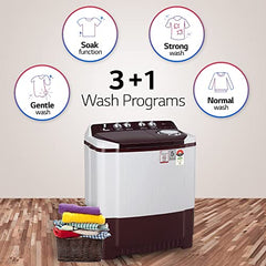 LG 8.5 kg 5 Star Semi-Automatic Top Load Washing Machine (P8530SRAZ, Burgundy, Roller Jet Pulsator)