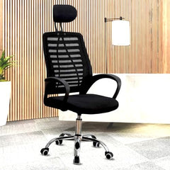 Casa Copenhagen Mesh Mid Back Office/Study/Computer/Revolving/Desk Chair for Work from Home -Metal Base, Height Adjustable Seat - Grey Milange & Black Handle