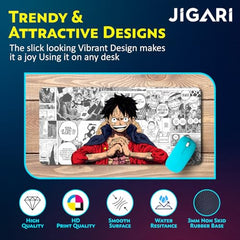 JIGARI Extended Anime Large Mouse Pad (11 x 23 Inch) | Gaming Mousepad for Laptop, Desktop & Keyboard | Smooth Surface | Anti-Slip Rubber Base (Zoro - Sword Master - One Piece (P08))