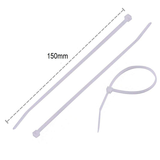SYGA Nylon Cable Tie Self Locking Zip Ties Strong Cable Tie-Wrap, 150mm Wire Ties, Pack of 1000pcs(White)