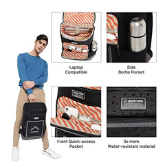 uppercase 23L Tall Boy Laptop Backpack| up to 15'' | 3x More Water Resistant Sustainable Office Bag | College Bag/Travel Bag for Men & Women | 750 Days Warranty (Black)