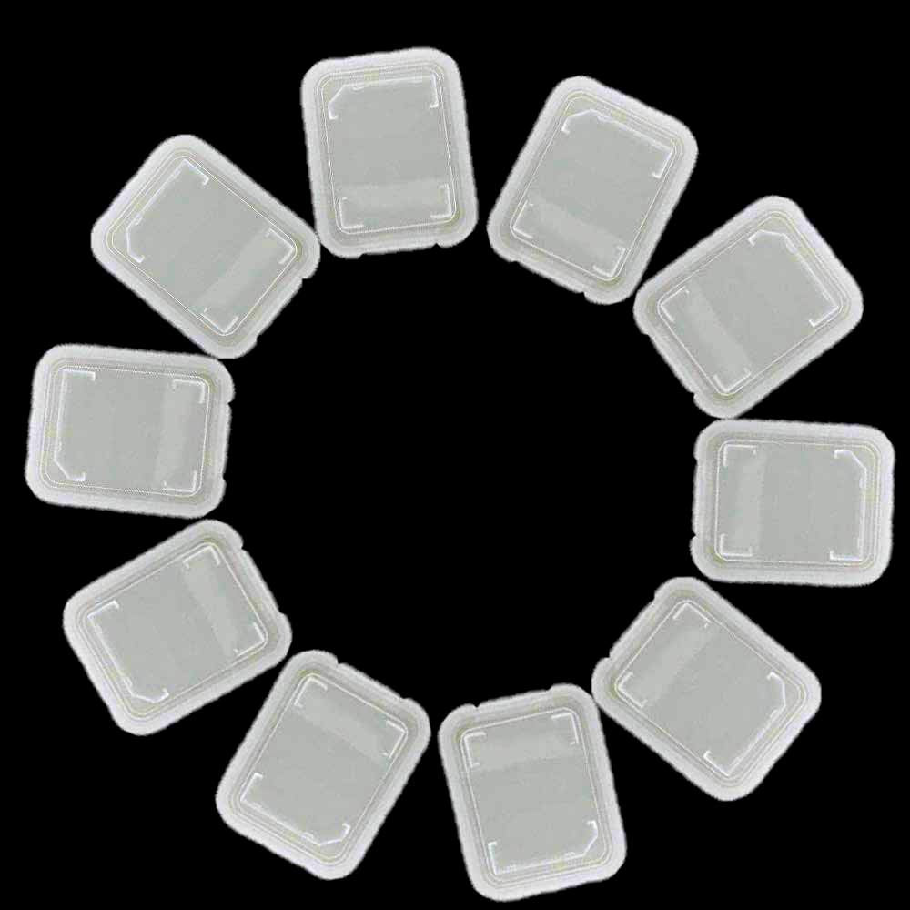 SYGA 10 Pieces Memory Card Plastic Storage Case for SD MMC/SDHC PRO Duo (Memory Card not Included) (1.9" x 1.5" x 0.3")