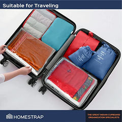 Homestrap set of 6 Foldable Saree Covers/Clothes Storage Bag/Wardrobe Organizer With Transparent Window And Zip For Lehenga, Suit, Dress,& Accessories (Grey)(Featured on Shark Tank), Polypropylene