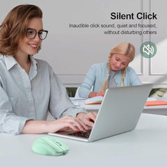 TECKNET Wireless Mouse, BT 5.0/2.4G, Rechargeable 6-DPI Silent, Grey