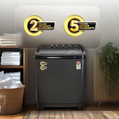 SHARP 9.0 kg, 5 star, Semi-Automatic Top Loading Washing Machine with HydroBlast Wash, Quadroniq Pulsator, 1300 RPM (ES-SD90NB-PR, Ruby Red, Pure Wave)