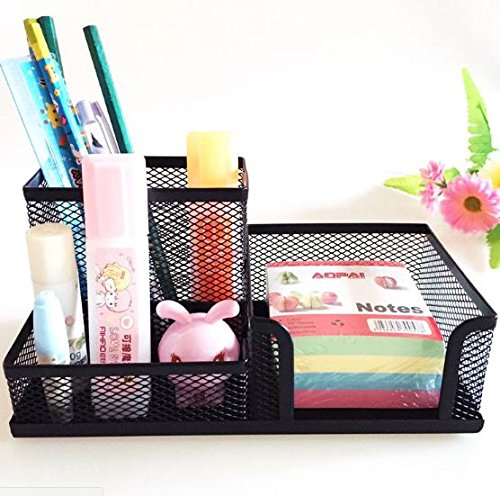 SYGA Office Supplies Desk Organizer Mesh Collection Pen Holder, 3 Compartments