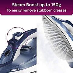 Philips Speed Pro DST3030/70 Steam iron, Green | 2400W, 40g/min Steam, 180g Steam Boost Ceramic Soleplate, Auto Shut-off, Drip Stop Technology, Large 300ml Water Tank