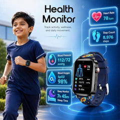 sekyo Neo Fit -India's 1st AI Smart Watch for Kids | AI Learning Assistant, 4G Video Call, GPS, Health & Activity Tracker, Smart Habit Reminder| Edu-Games, Step Count, Camera, Parent Control App