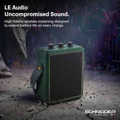 Schneider ENERZA HP20 Portable Wireless Bluetooth Speaker | 20W Triple-Driver 360° Sound | Auracast™ & Bluetooth 5.4 | IPX4 Splash Proof | Fast Charge 0–80% in 1Hr | 10Hr Playtime - Black
