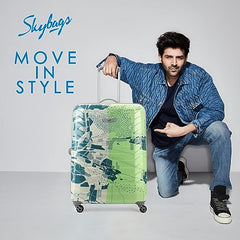 Skybags Trooper Set of 3 (S+M+L) Printed Hard Case Trolley Bags, Green