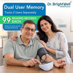 Dr.Brightwell EasyScan Advance USB Type-C Rechargeable BP Monitor | Type-C USB Charging, Irregular Heartbeat Detection, Dual 99-Reading Memory, 3-Year Warranty