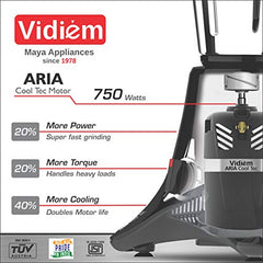 Vidiem Vstar Adc Blu Mixer Grinder 717 A|750 Watts|5 Jar In-1 Juicer|5 Leakproof Jars With Self-Lock, Wet And Dry, Chutneys & Curries|ABS Body|5 Year Warranty On Motor & 2 Year Product Warranty, Blue