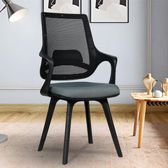 MRC Mono Ergonomic Office Chair (Mid-Back) – Revolving Breathable Mesh Desk Chair for Work from Home & Study–Lumbar Support & Heavy Duty Nylon Base (Grey & White)
