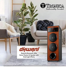 TRONICA Dhwani DJ 40Watt Bluetooth Tower Speaker | Bass-Boosted Party DJ Speaker & Home Theater Sound System with Wired Mic, FM, USB, AUX, TV, Remote,Wireless Music Streaming for Karaoke Night, Music