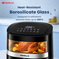 Havells Prolife Stellar Chef Smartchoice Air Fryer 5.5 Ltr|1500 Watts|See Through Window|Aerocrisp Tech: Rapid air circulation in every direction|Non Stick Silicon Coated Basket|2 Year Brand Warranty