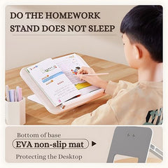 Sunchhaya Acrylic Book Stand for Reading – Clear Adjustable Book Holder with 360° Rotating Base, Foldable Reading Stand for Desk, Cookbook, Tablet & Laptop Stand, Height & Angle Adjustable (R22H)