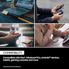 Samsung T7 Shield Portable SSD 1TB USB 3.2 Gen2 External SSD, Up to 1,050MB/s, Rugged, IP65 Water & Dust Resistant, for Photographers, Content Creators and Gaming, Mac Compatible, MU-PE1T0R, Blue